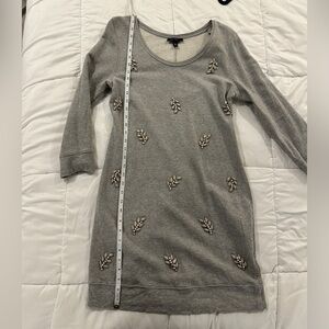 Jessica Simpson - Grey Sweatshirt Dress with Jewel Embellished Details - LARGE